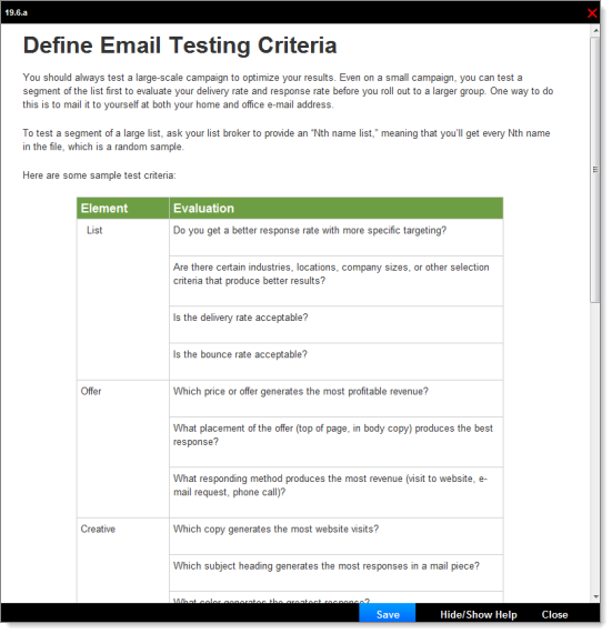 Define Email Campaign Testing Criteria
