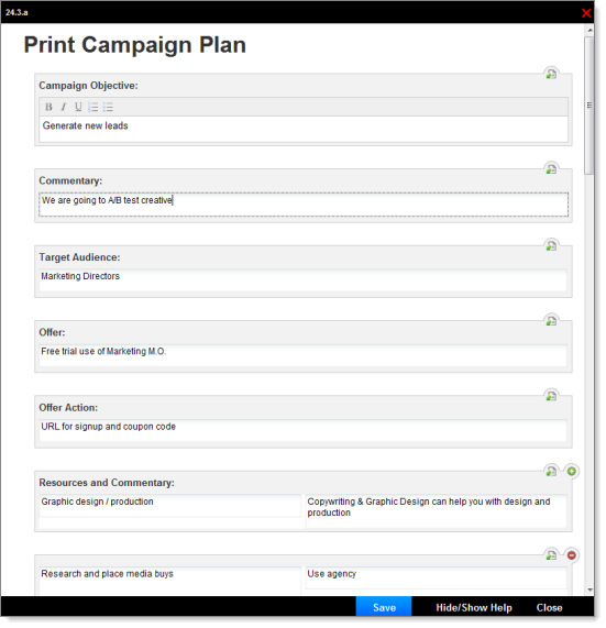 Print Campaign Plan