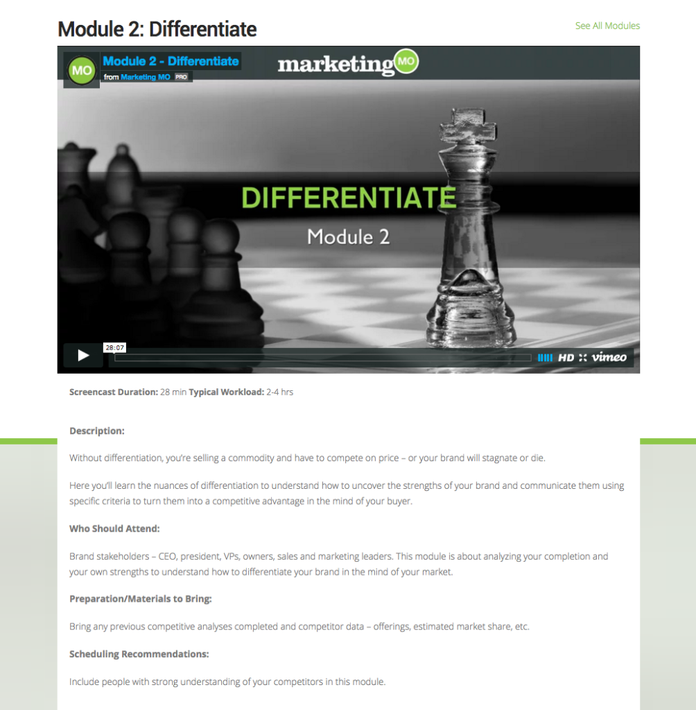 Strategic Marketing Course - Module 2 - Differentiate - Details
