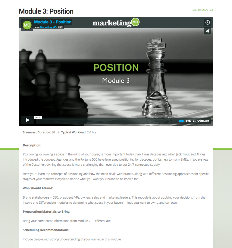 Strategic Marketing Course - Module 3 - Position - Details