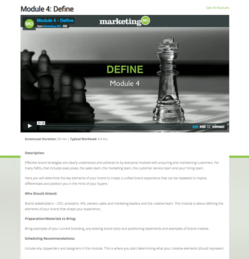 Strategic Marketing Course - Module 4 - Define - Details